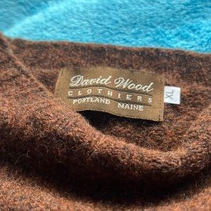 Artisan, hand-woven, Scottish virgin wool brown sweater